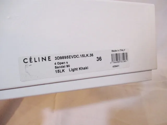 NEW CELINE PARIS Strappy Open Sandal Suede ITALY Shoe 36 6 Light KHAKI GRAY Womens