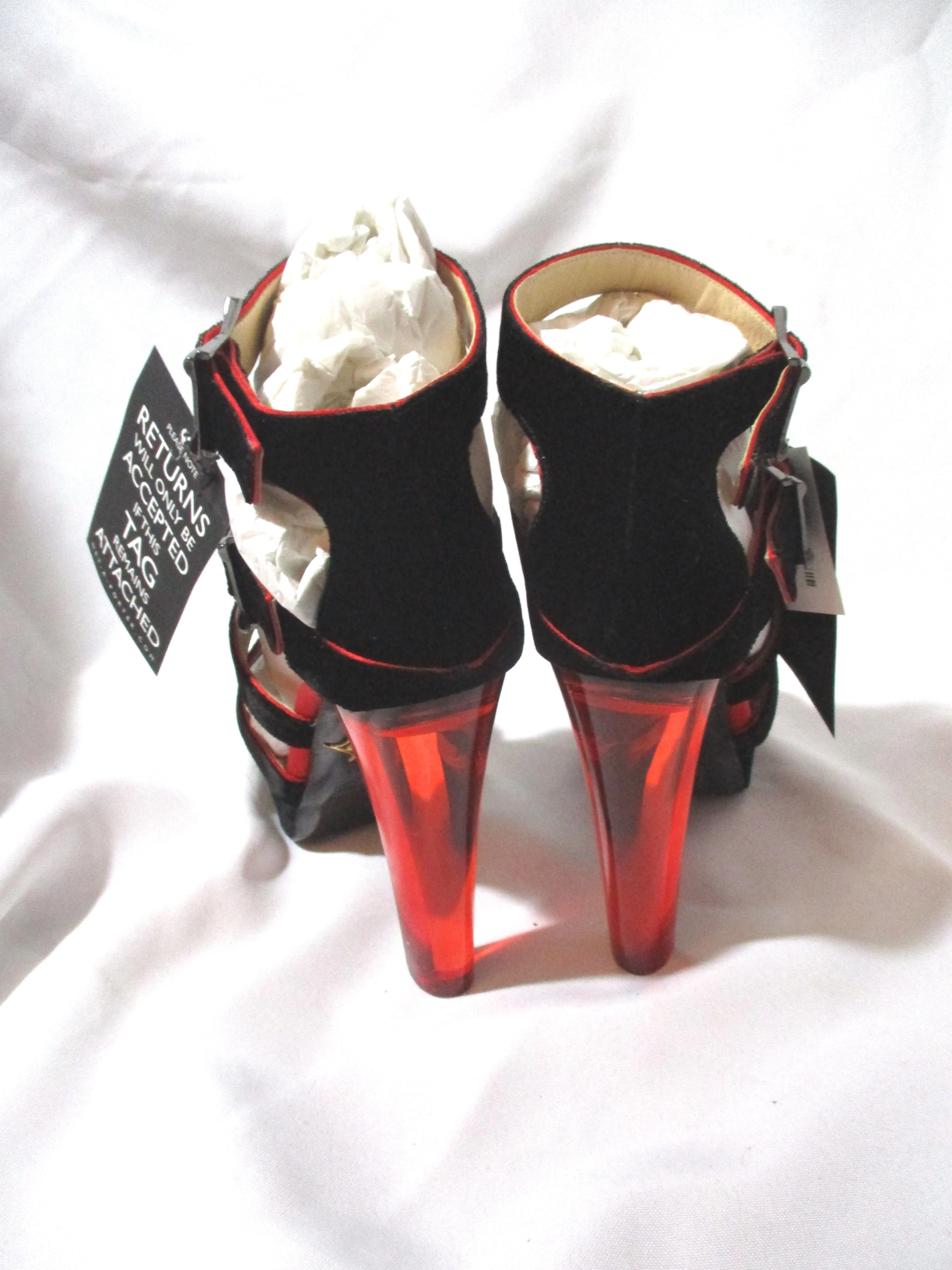 NEW CHARLOTTE OLYMPIA HORTENCIA Strappy Sandal HEEL Shoe BLACK 36.5