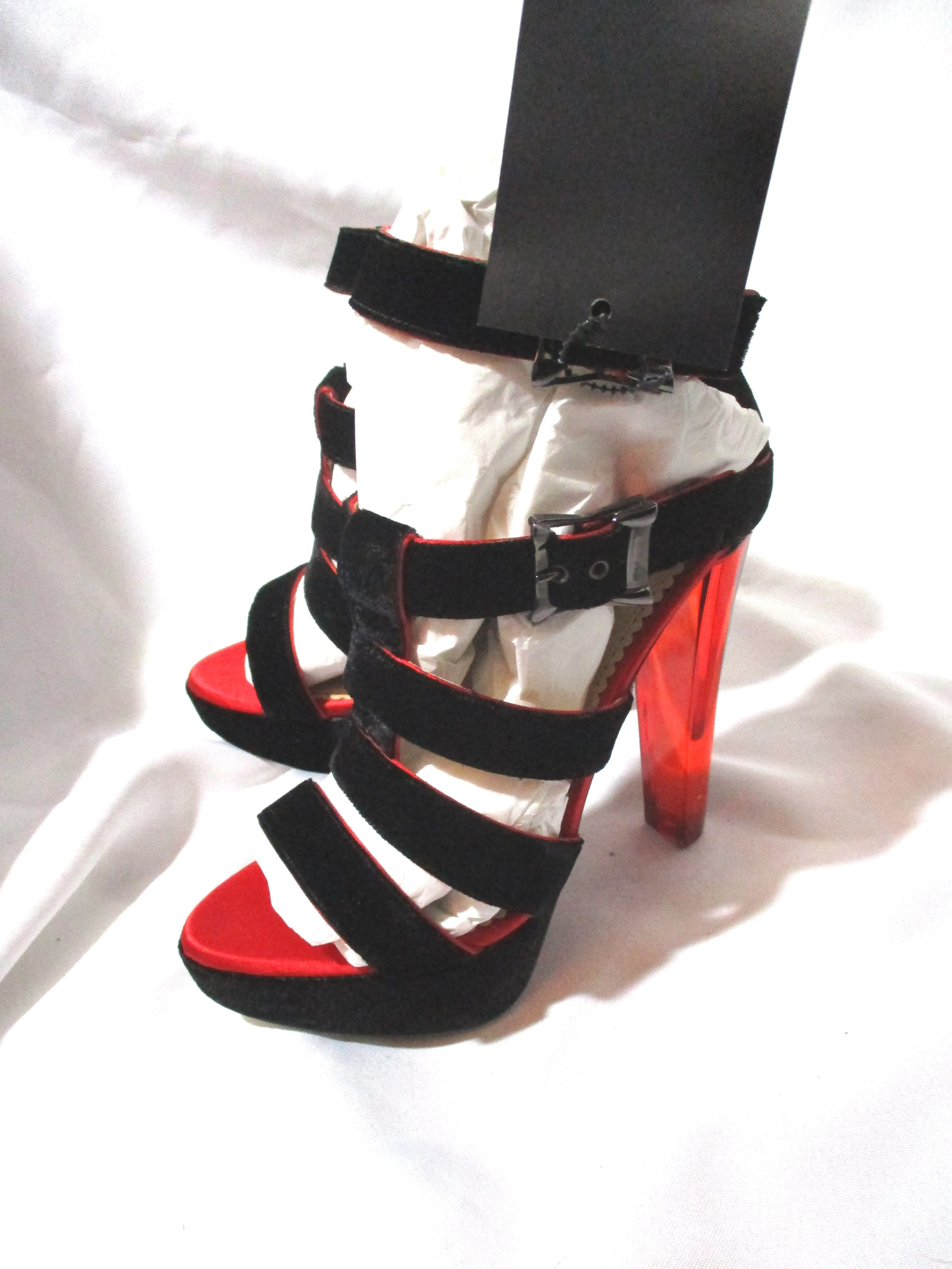 NEW CHARLOTTE OLYMPIA HORTENCIA Strappy Sandal HEEL Shoe BLACK 36.5