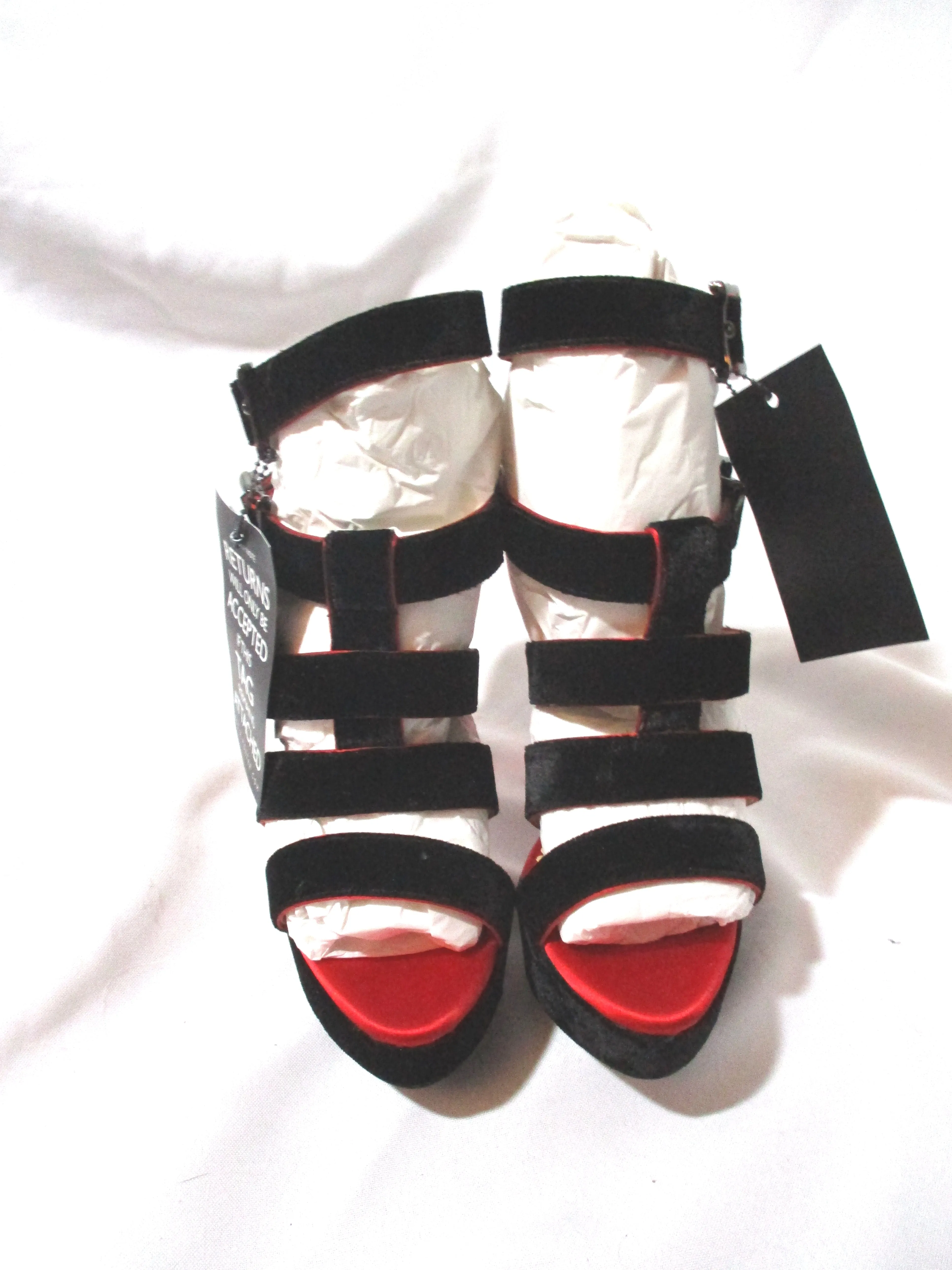 NEW CHARLOTTE OLYMPIA HORTENCIA Strappy Sandal HEEL Shoe BLACK 36.5