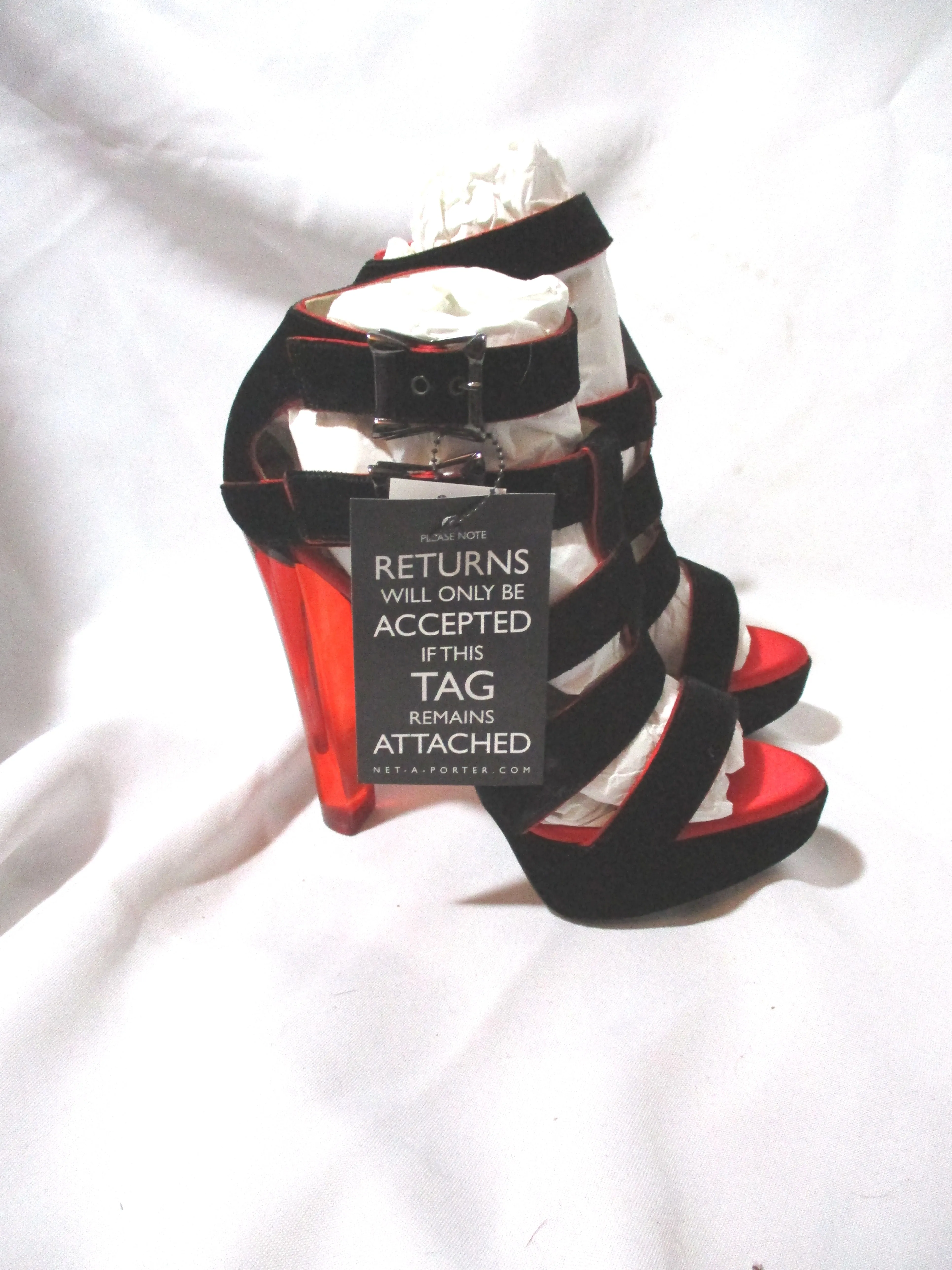 NEW CHARLOTTE OLYMPIA HORTENCIA Strappy Sandal HEEL Shoe BLACK 36.5