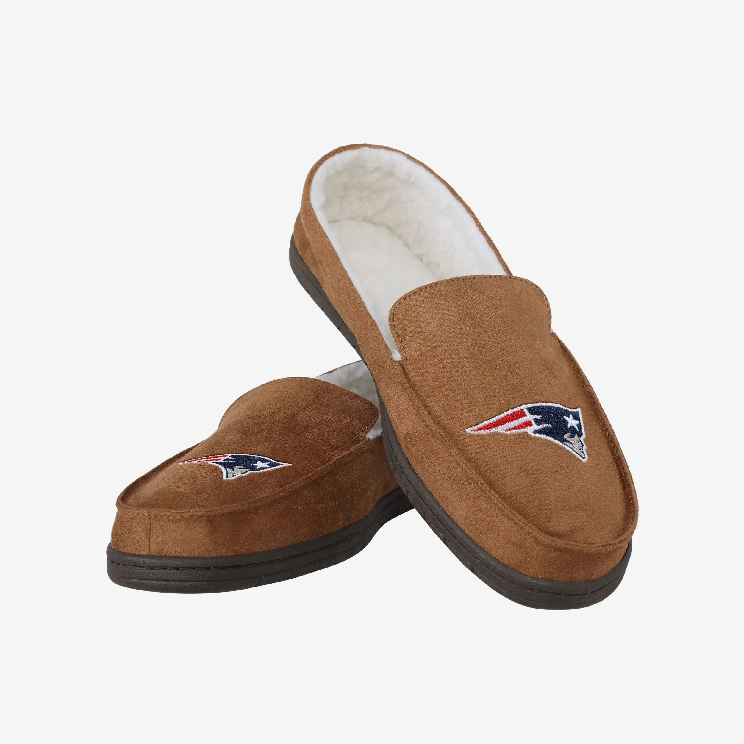 New England Patriots Beige Moccasin Slipper