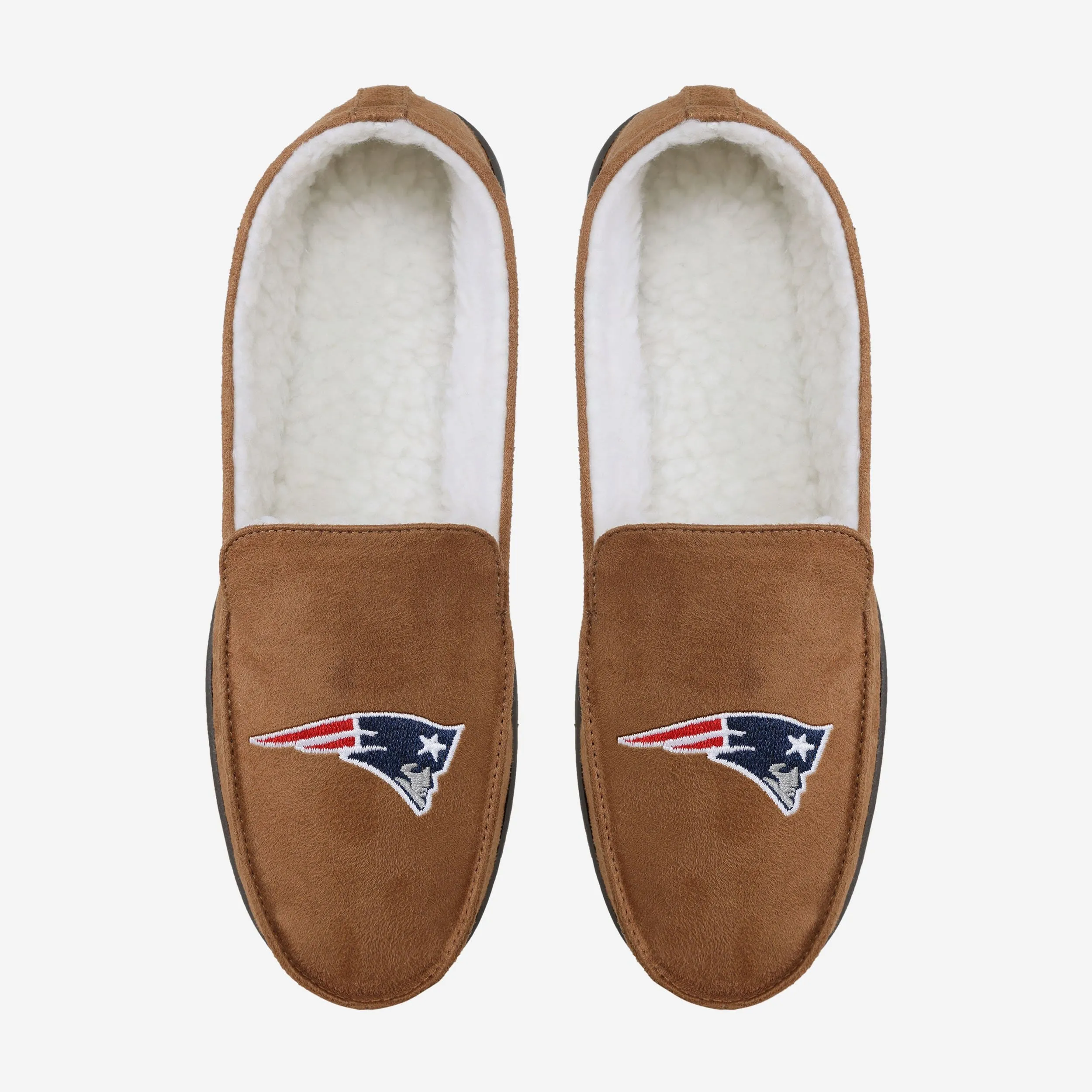New England Patriots Beige Moccasin Slipper
