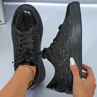 New Glossy Casual Thick Soleplate Women's Shoes