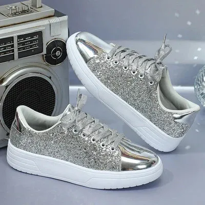 New Glossy Casual Thick Soleplate Women's Shoes