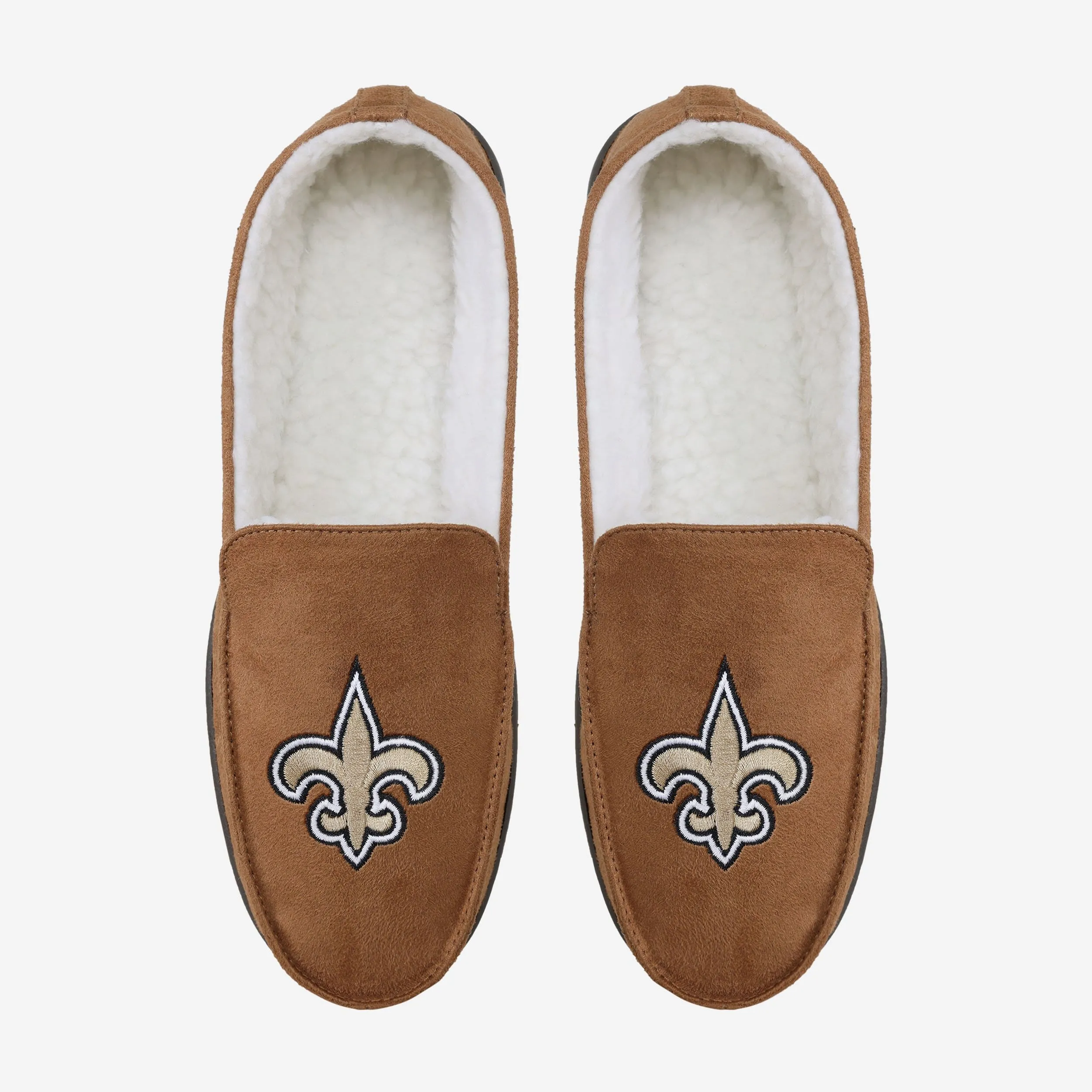 New Orleans Saints Beige Moccasin Slipper