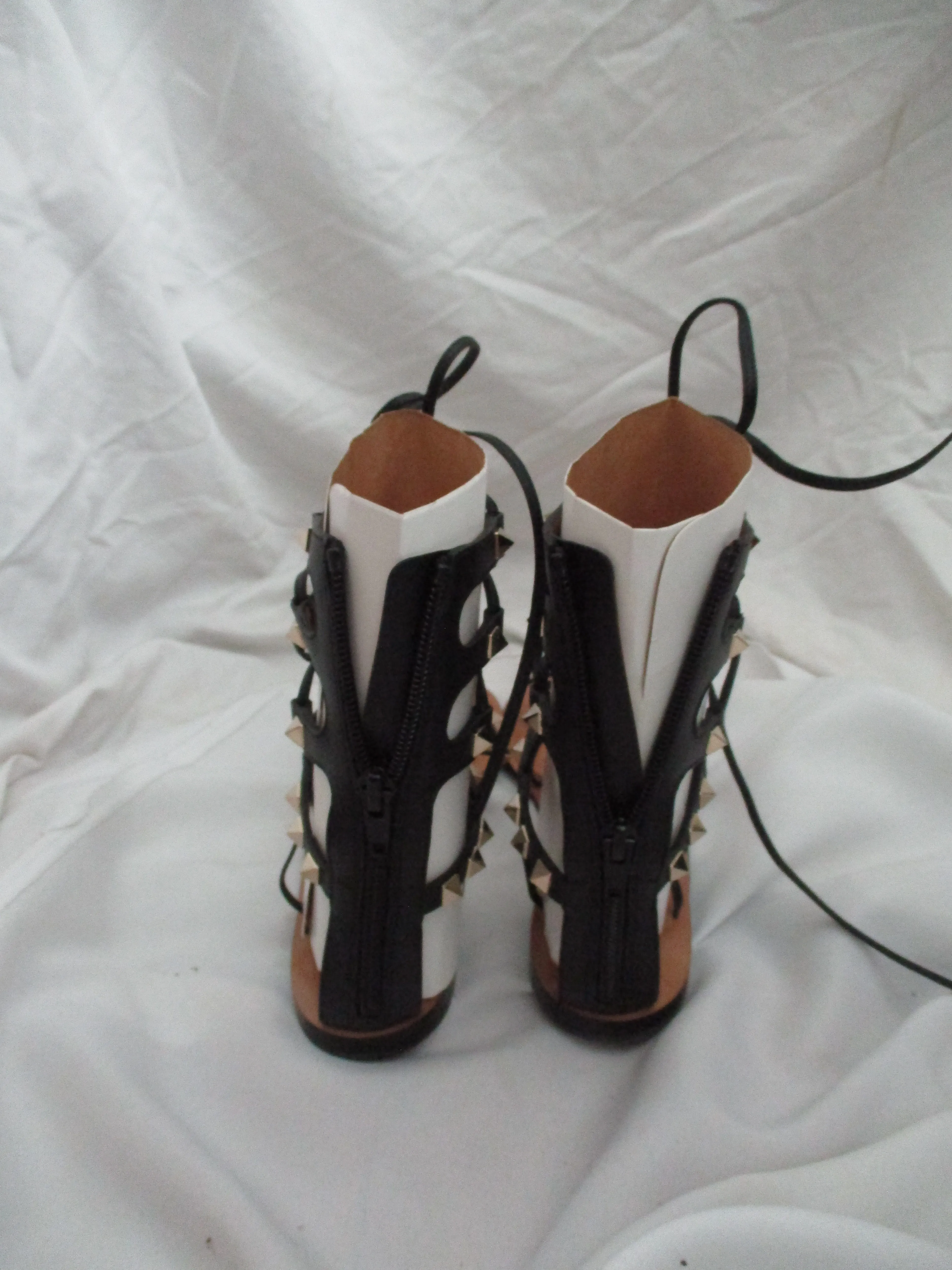 NEW VALENTINO GARAVANI SPIKE GLADIATOR Sandal 36 BLACK Shoe