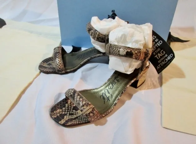NEW Womens LANVIN ETE 2013 PYTHON SNAKESKIN Sandal Shoe 36.5 / 6 BEIGE