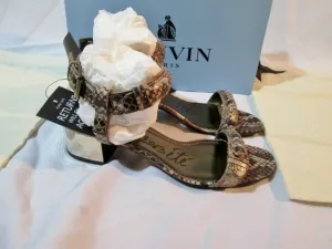 NEW Womens LANVIN ETE 2013 PYTHON SNAKESKIN Sandal Shoe 36.5 / 6 BEIGE