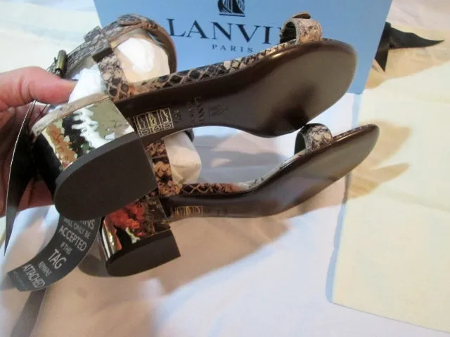 NEW Womens LANVIN ETE 2013 PYTHON SNAKESKIN Sandal Shoe 36.5 / 6 BEIGE
