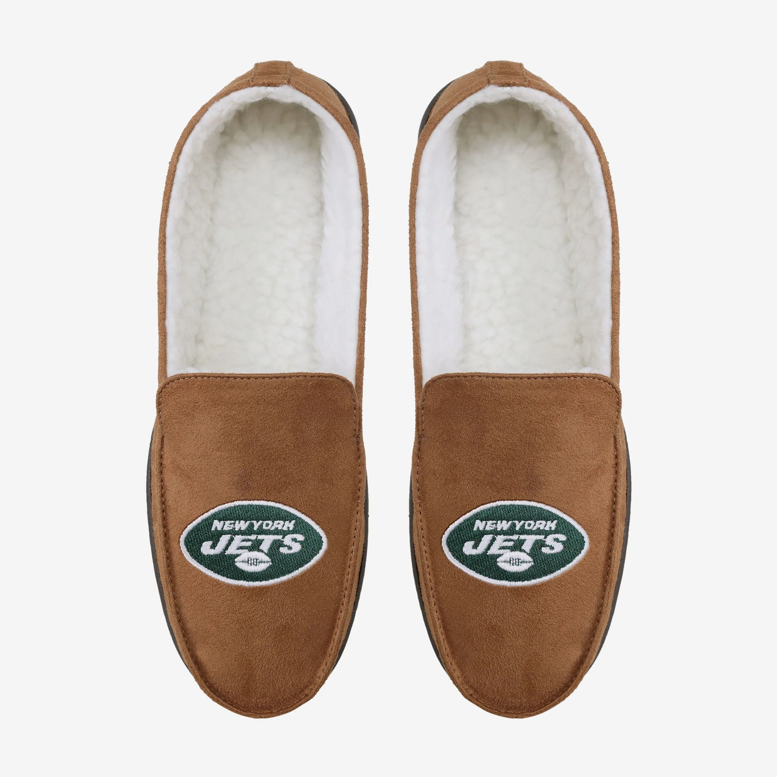 New York Jets Beige Moccasin Slipper