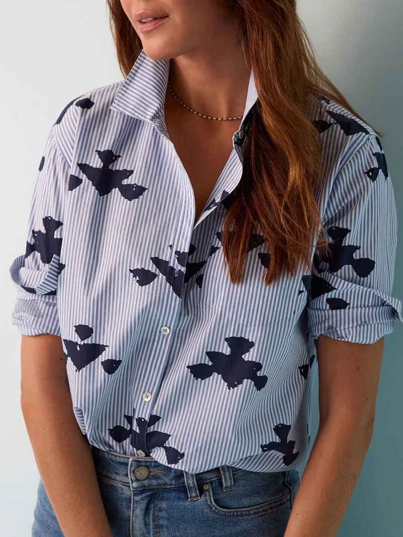 NIC ZOE Stamped Stripe Woven Shirt