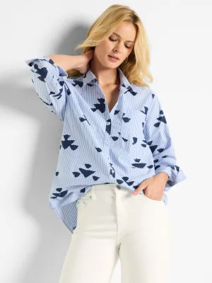 NIC ZOE Stamped Stripe Woven Shirt