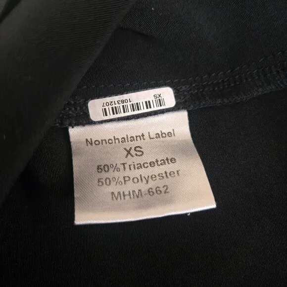 NonChalant Dawn Open Back Satin Mini Dress Black XS