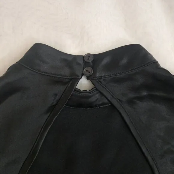 NonChalant Dawn Open Back Satin Mini Dress Black XS