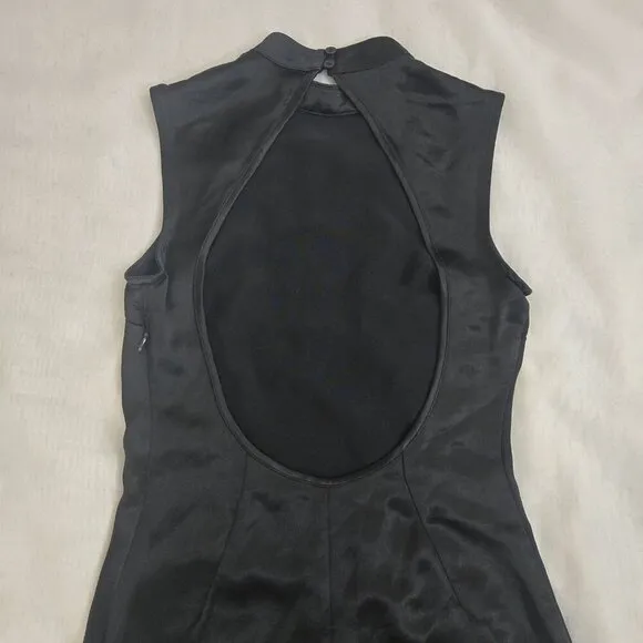 NonChalant Dawn Open Back Satin Mini Dress Black XS