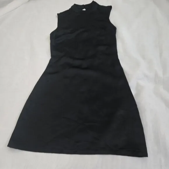 NonChalant Dawn Open Back Satin Mini Dress Black XS