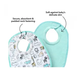 Nuby Snug N'Dry Organic Cotton Bib Twin Pack