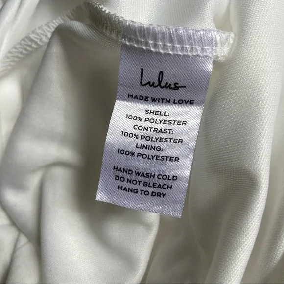 NWOT Lulus Gorgeous Persona White Satin Jacquard Tie-Strap Midi Dress