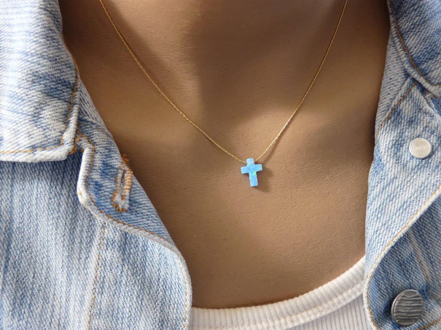 Opal Cross Necklace – 16 gorgeous Colors