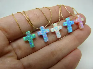 Opal Cross Necklace – 16 gorgeous Colors
