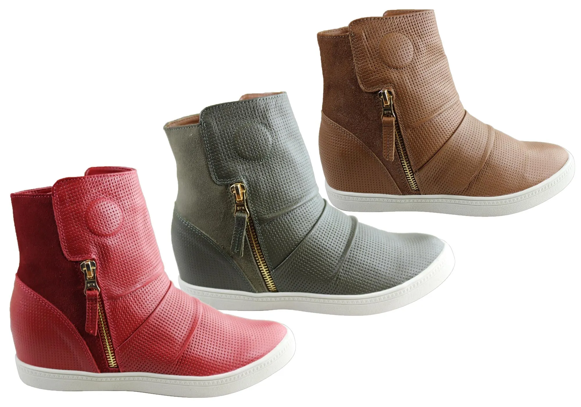 Orcade Siena Womens Comfortable Leather Ankle Boots Made In Brazil