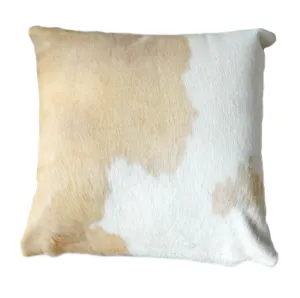 Palomino and White Cowhide Pillow - Double Sided