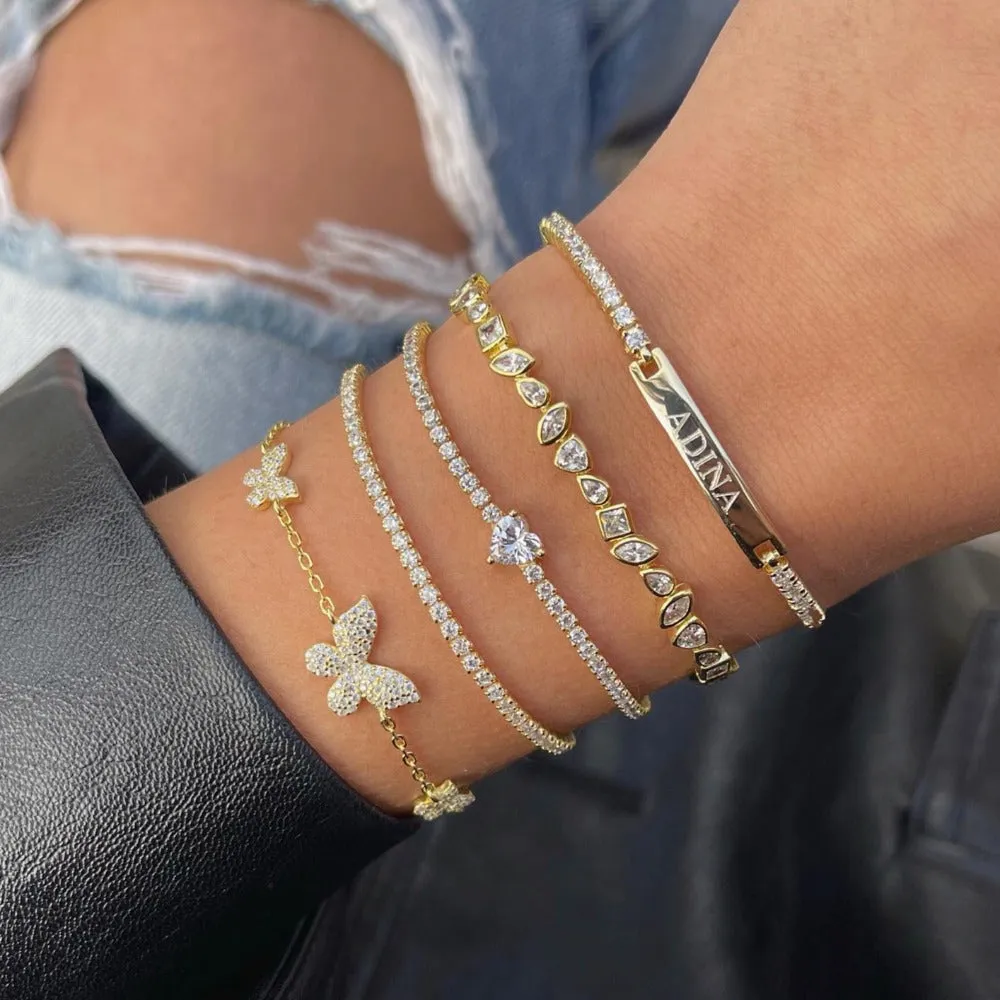 Pavé Triple Butterfly Bracelet