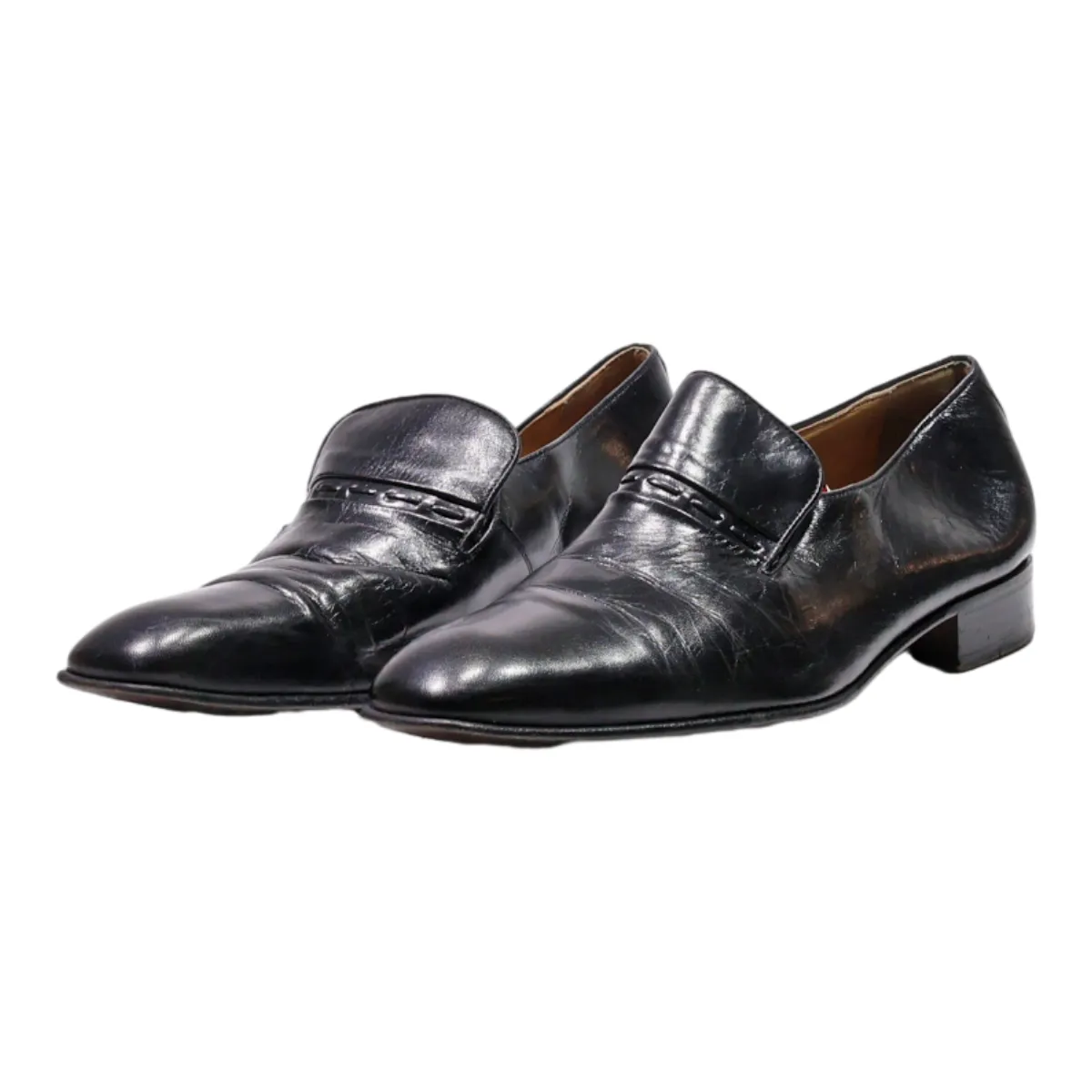 PERENIAL Loafer Shoes Black Leather Mens UK 9