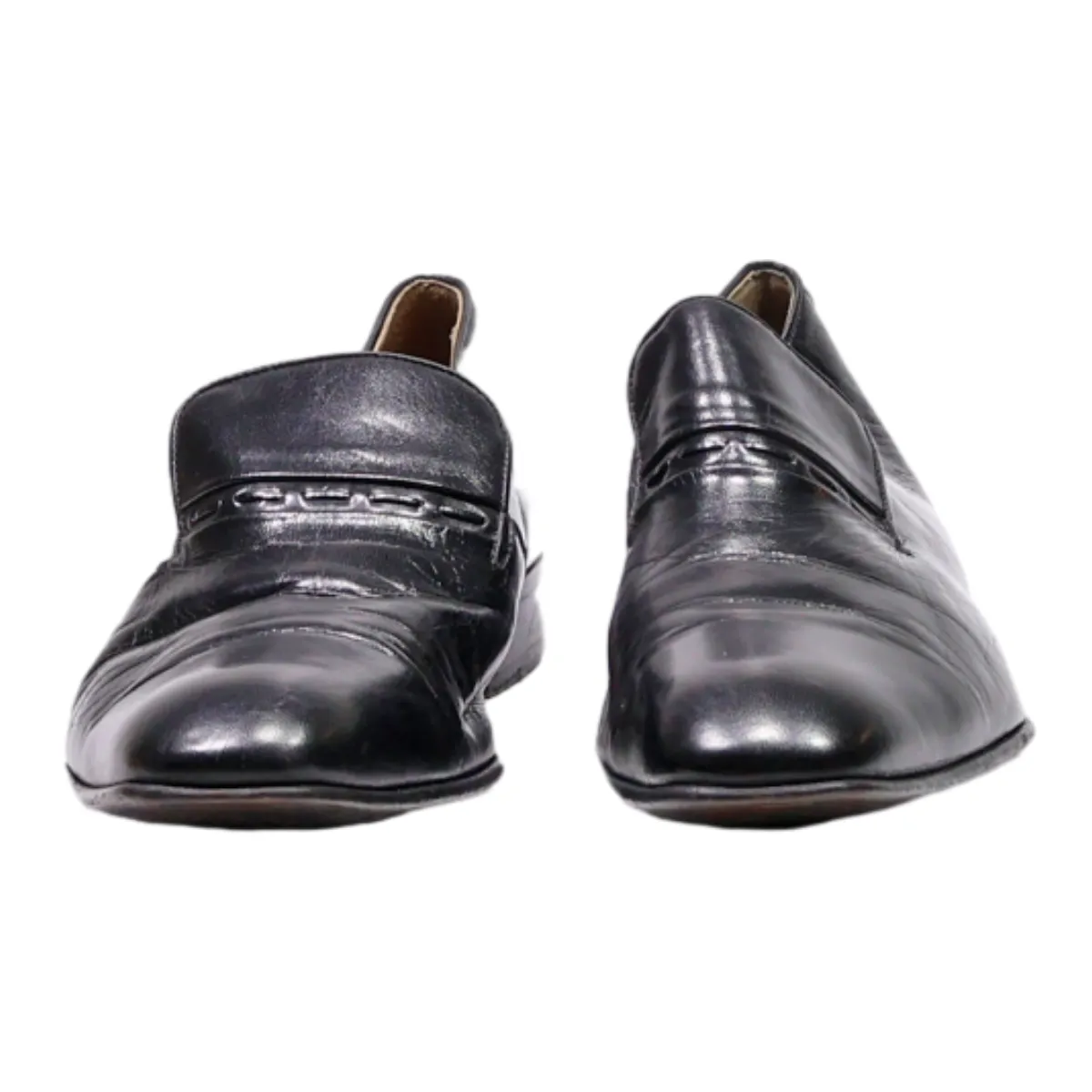 PERENIAL Loafer Shoes Black Leather Mens UK 9