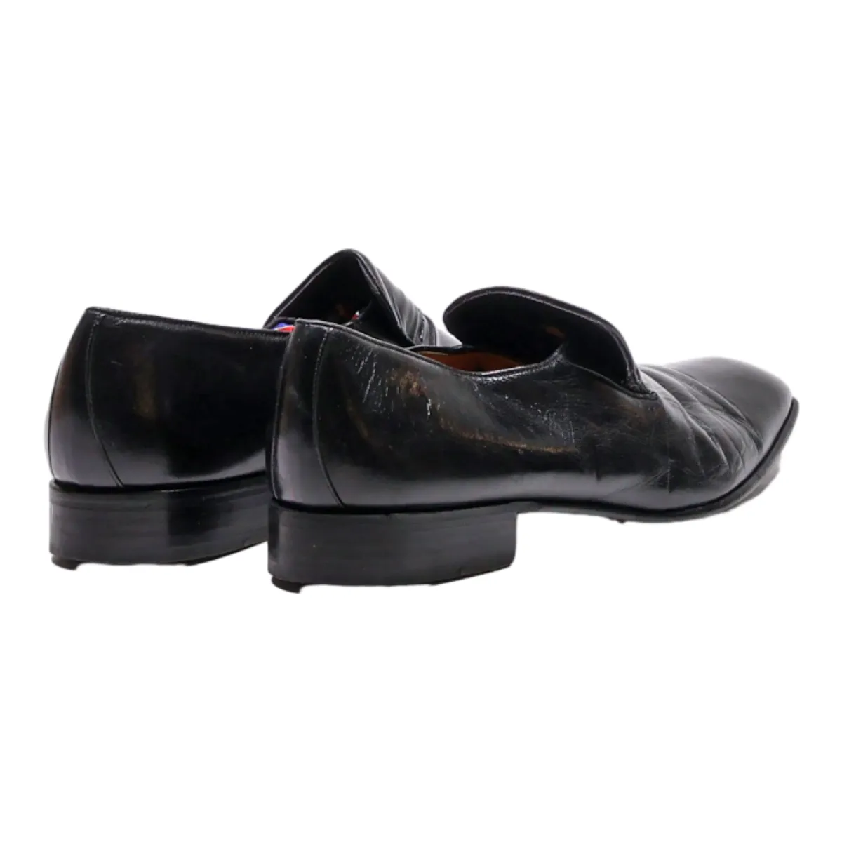 PERENIAL Loafer Shoes Black Leather Mens UK 9