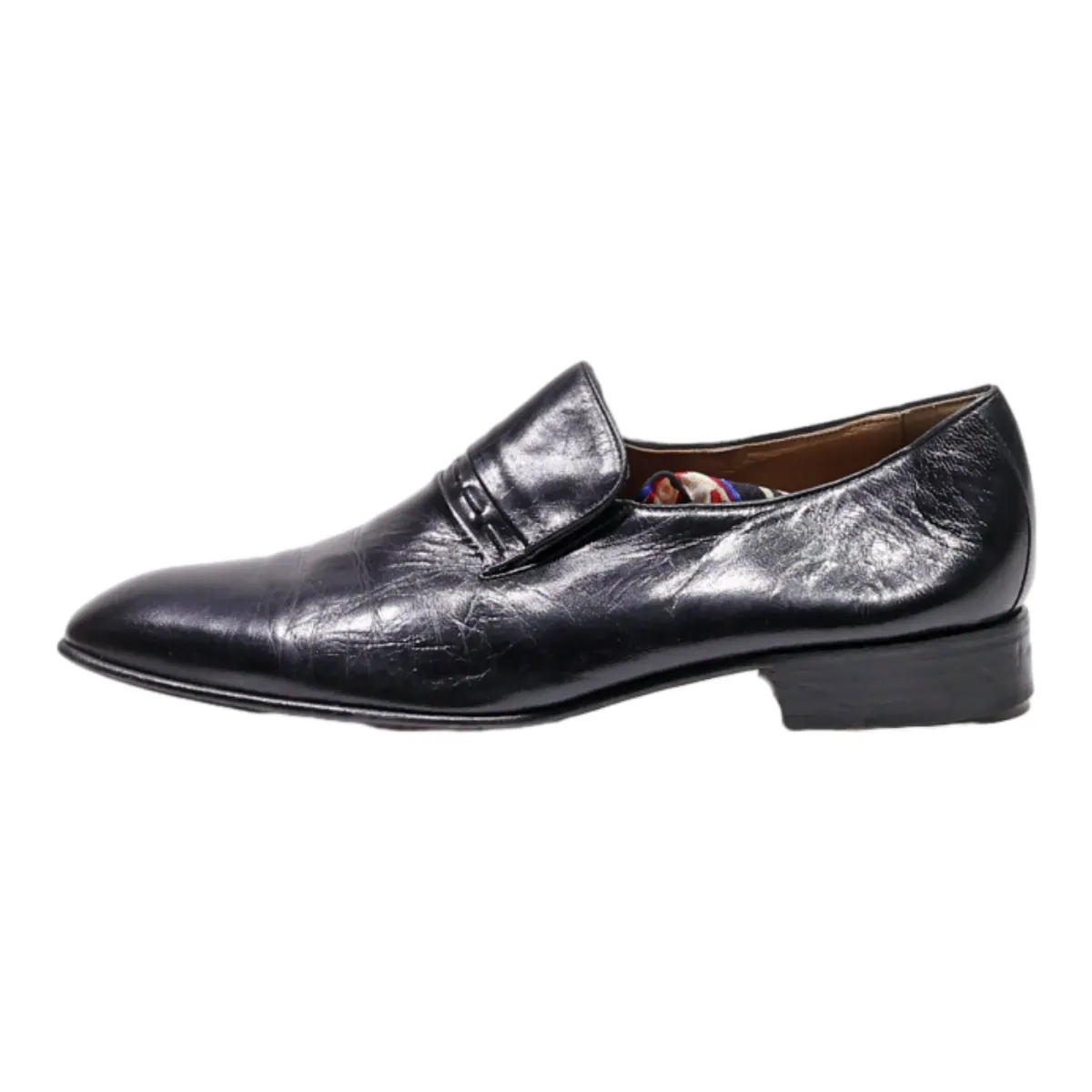 PERENIAL Loafer Shoes Black Leather Mens UK 9