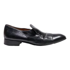 PERENIAL Loafer Shoes Black Leather Mens UK 9