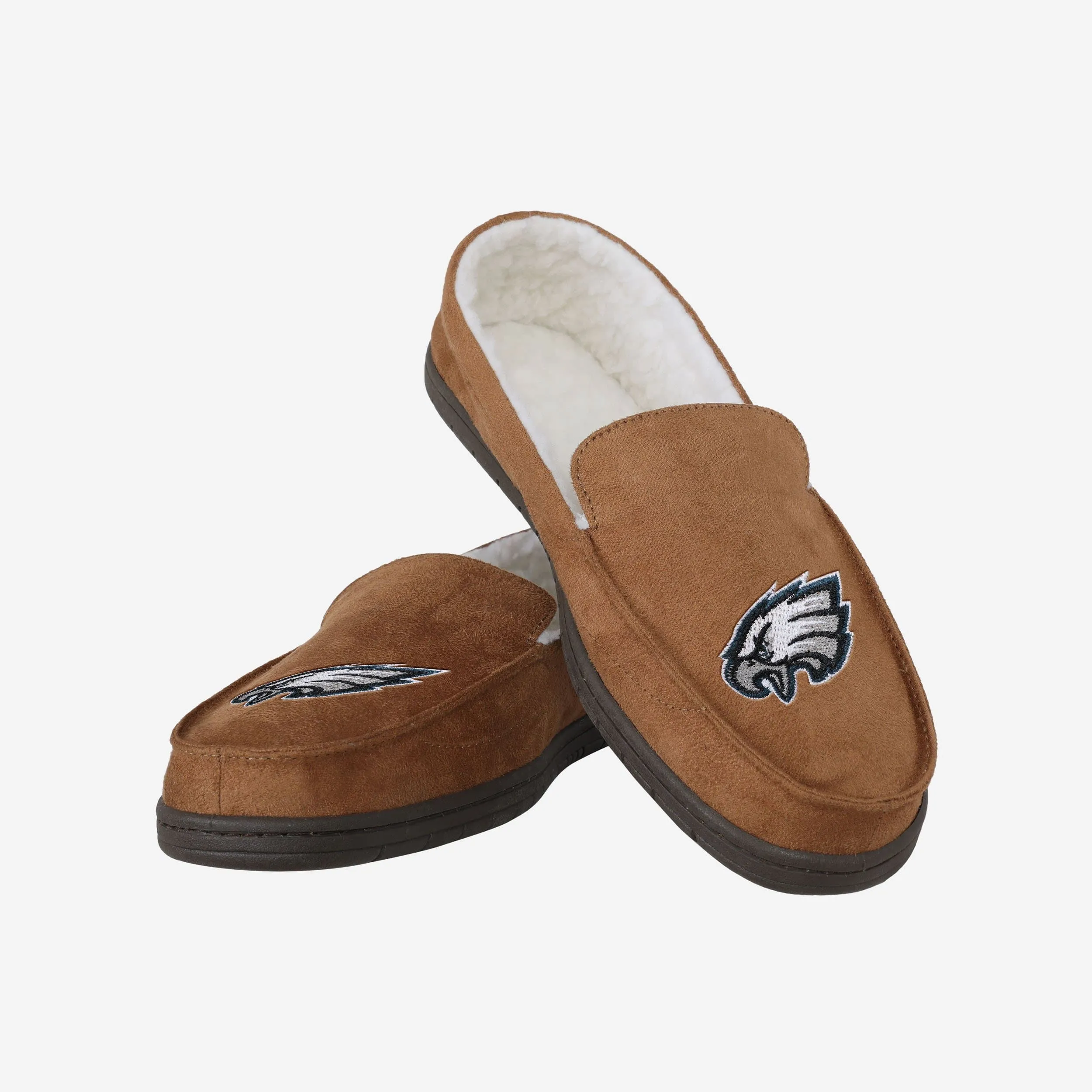Philadelphia Eagles Beige Moccasin Slipper