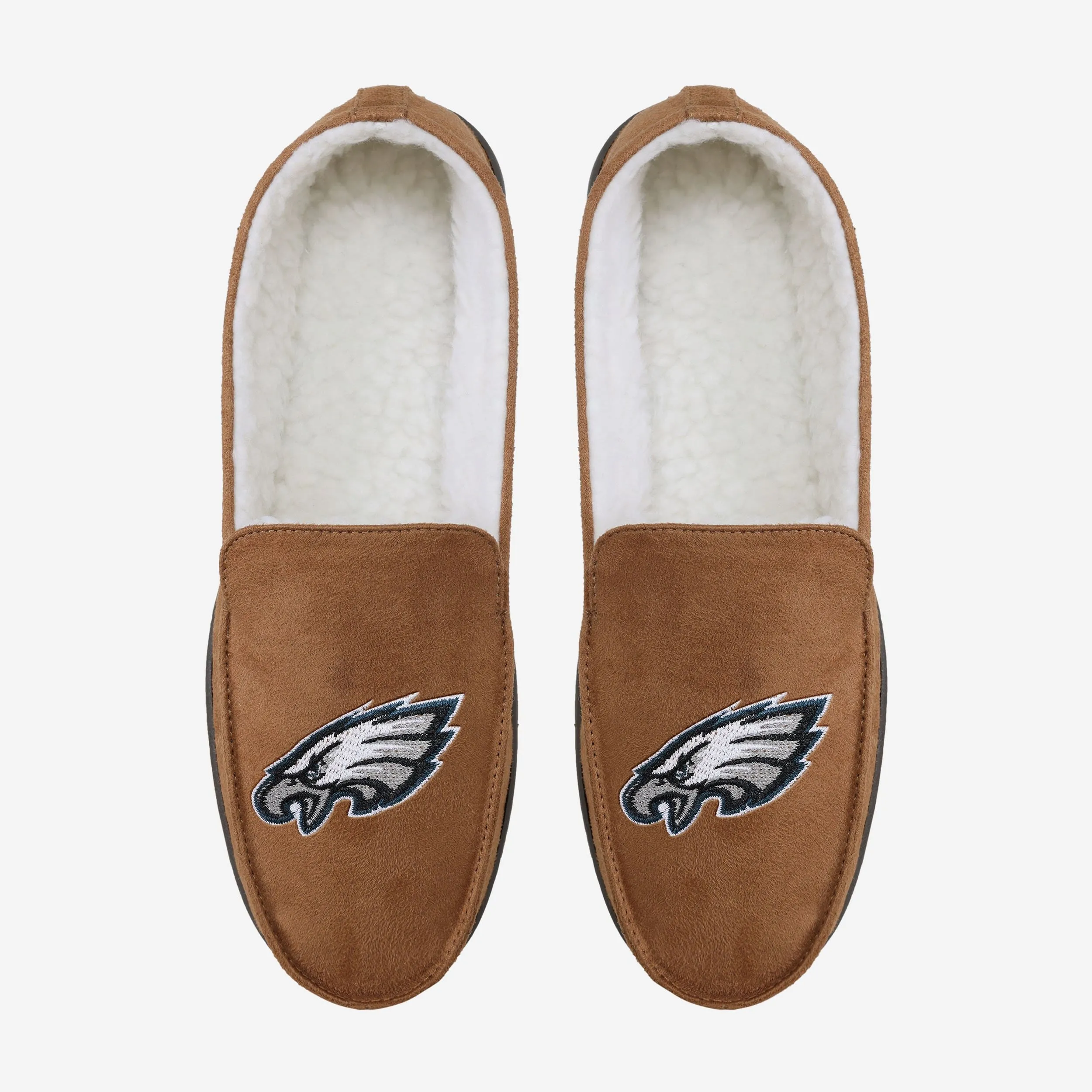 Philadelphia Eagles Beige Moccasin Slipper