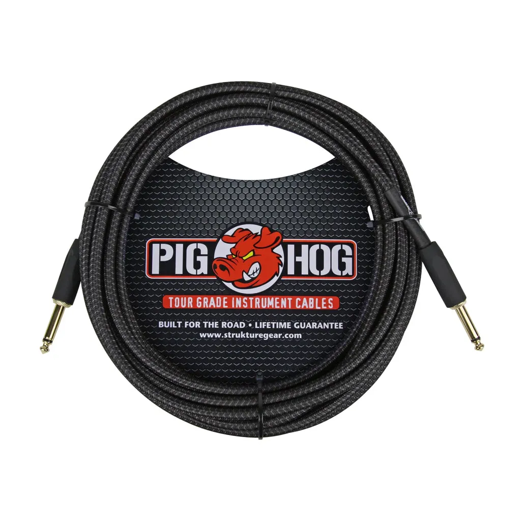 Pig Hog “Black Woven” Instrument Cable, 20ft