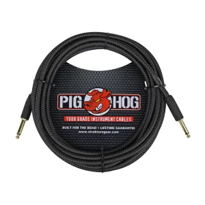 Pig Hog “Black Woven” Instrument Cable, 20ft