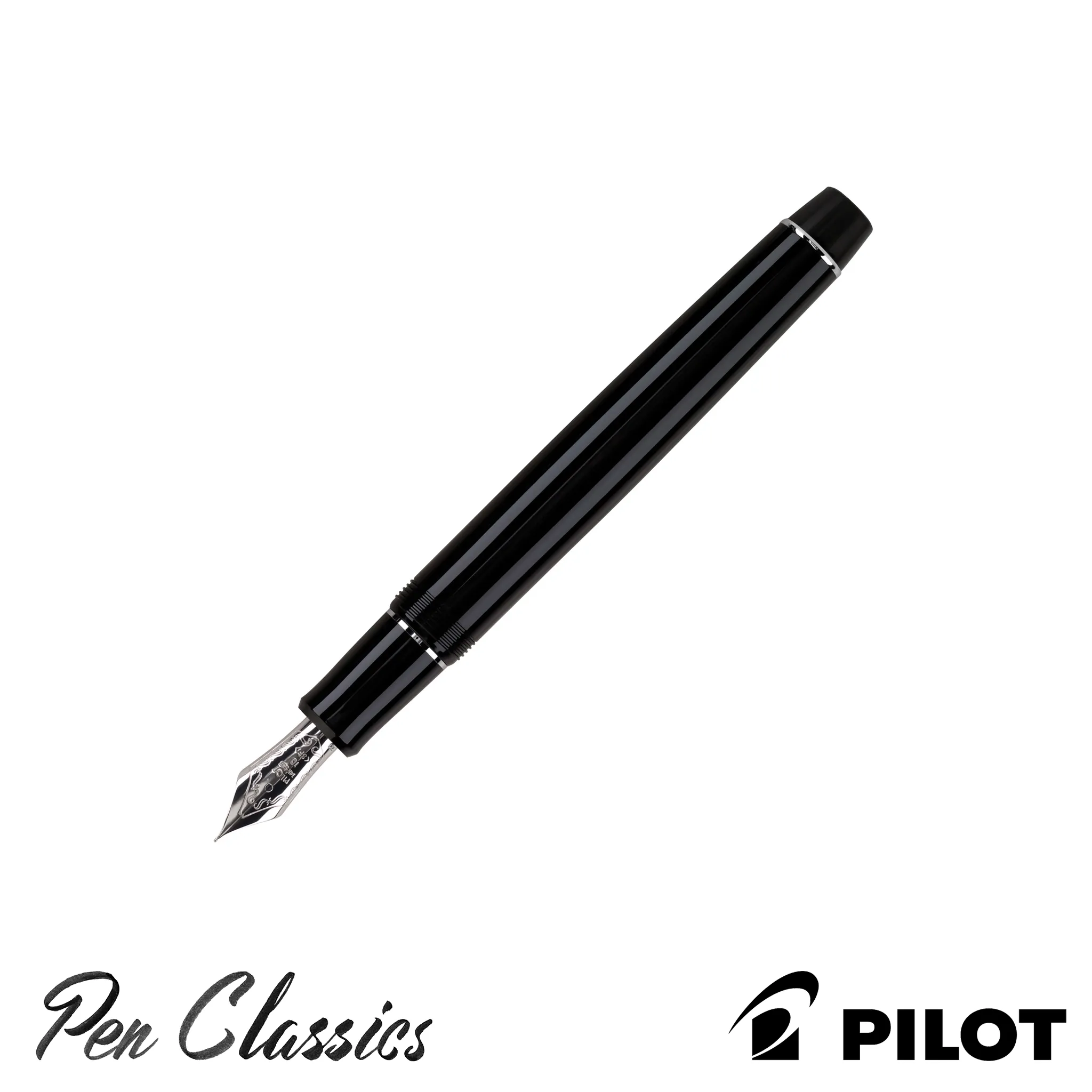 Pilot Custom 912 Black with Silver Trim Fountain Pen