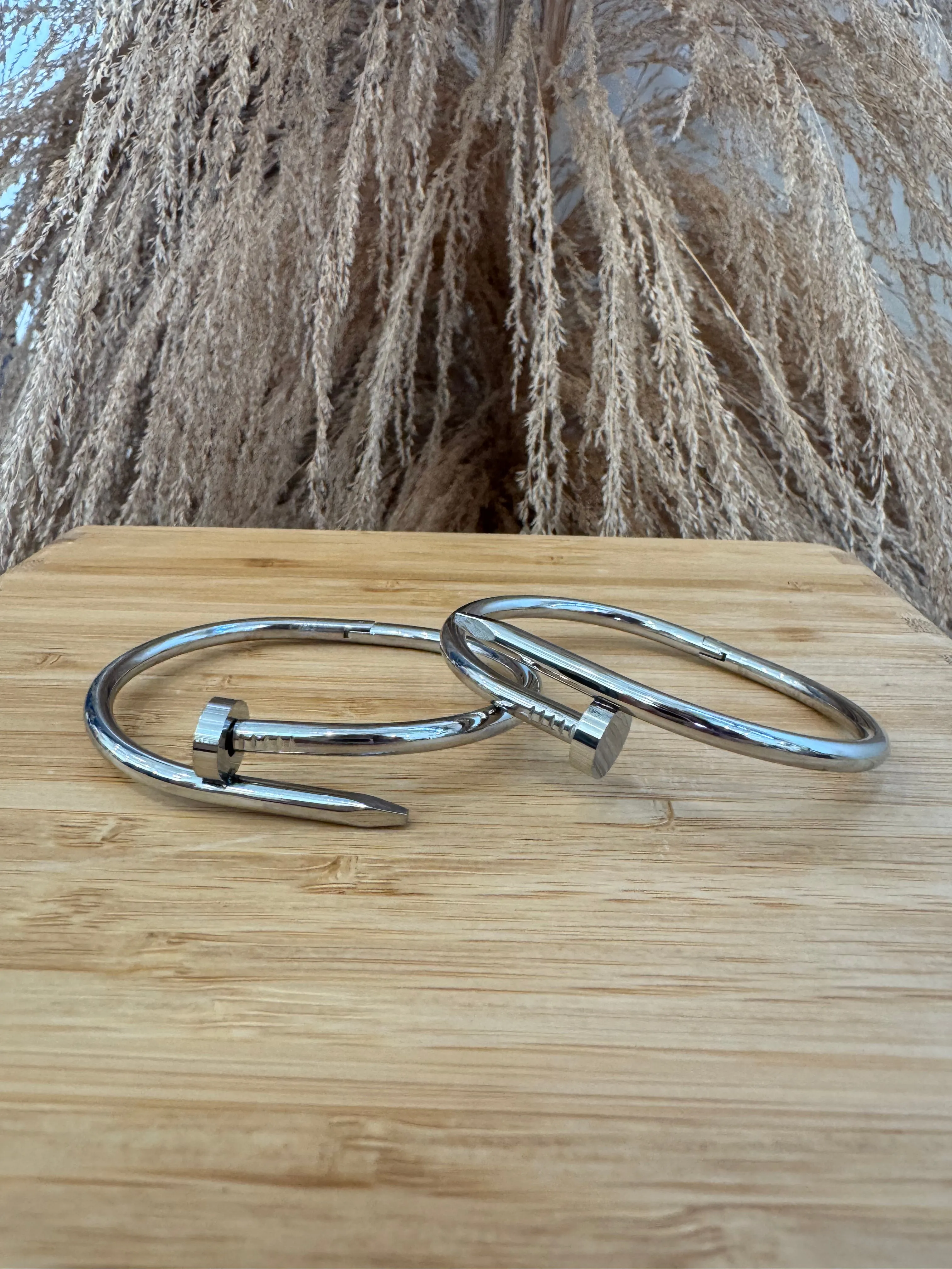 Plain Jane Silver Nail Bracelet