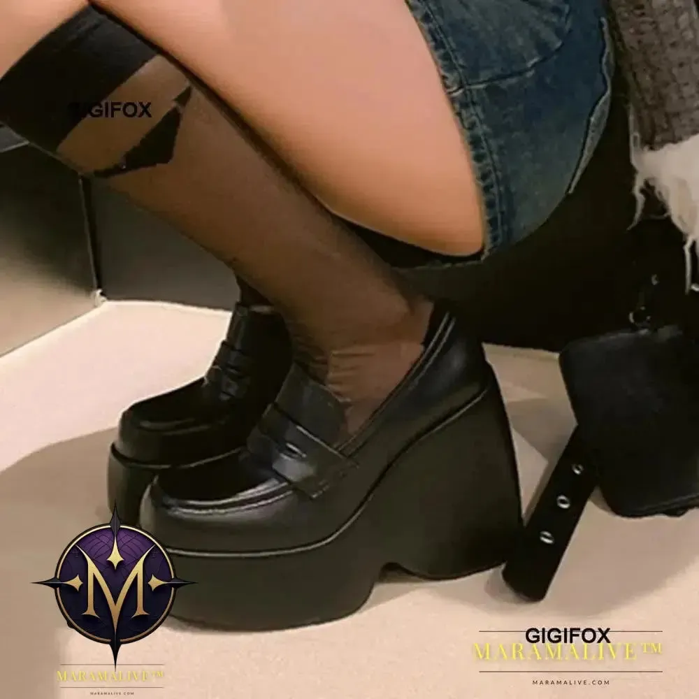 Platform Wedge Pumps For Women Slip On Mary Jane Punk Goth Fashion High Heels Shoes Spring Casual Mary Janes Lolita