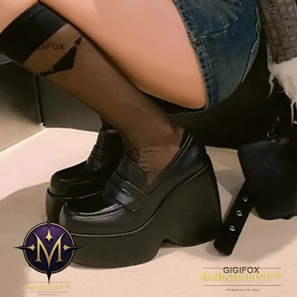 Platform Wedge Pumps For Women Slip On Mary Jane Punk Goth Fashion High Heels Shoes Spring Casual Mary Janes Lolita