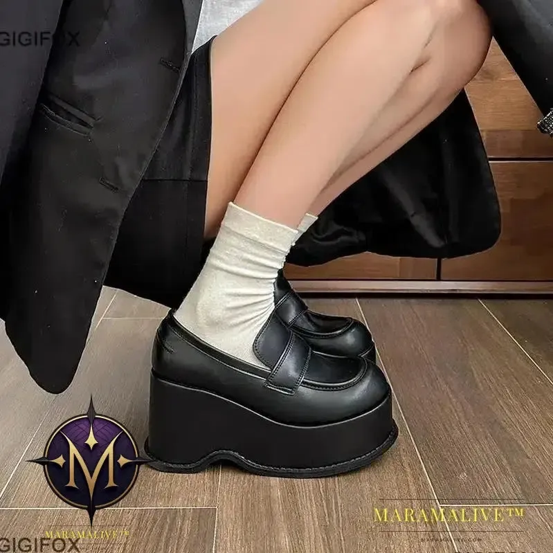 Platform Wedge Pumps For Women Slip On Mary Jane Punk Goth Fashion High Heels Shoes Spring Casual Mary Janes Lolita