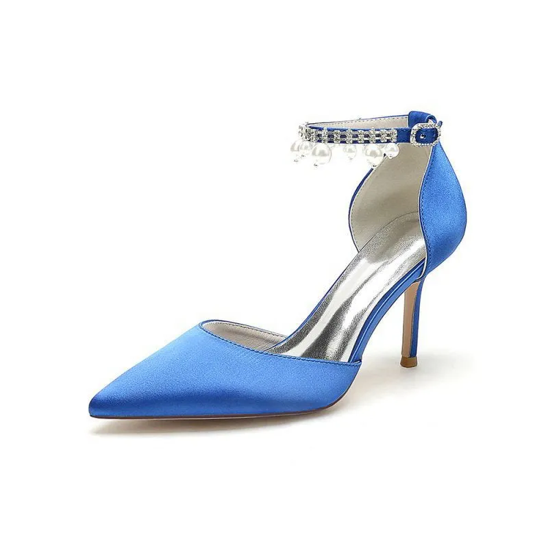 Pointed Toe Wedding Heels with Pearl Tassel