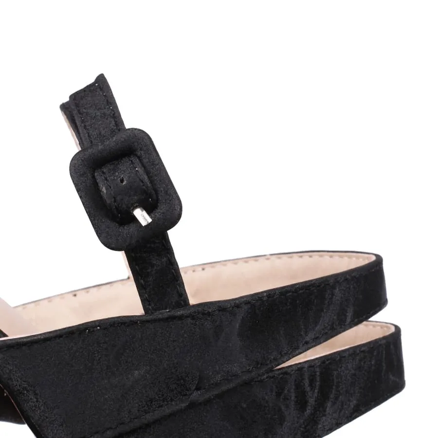 Pointy Toe Spool Heel Ankle Strap Sandals with Platform