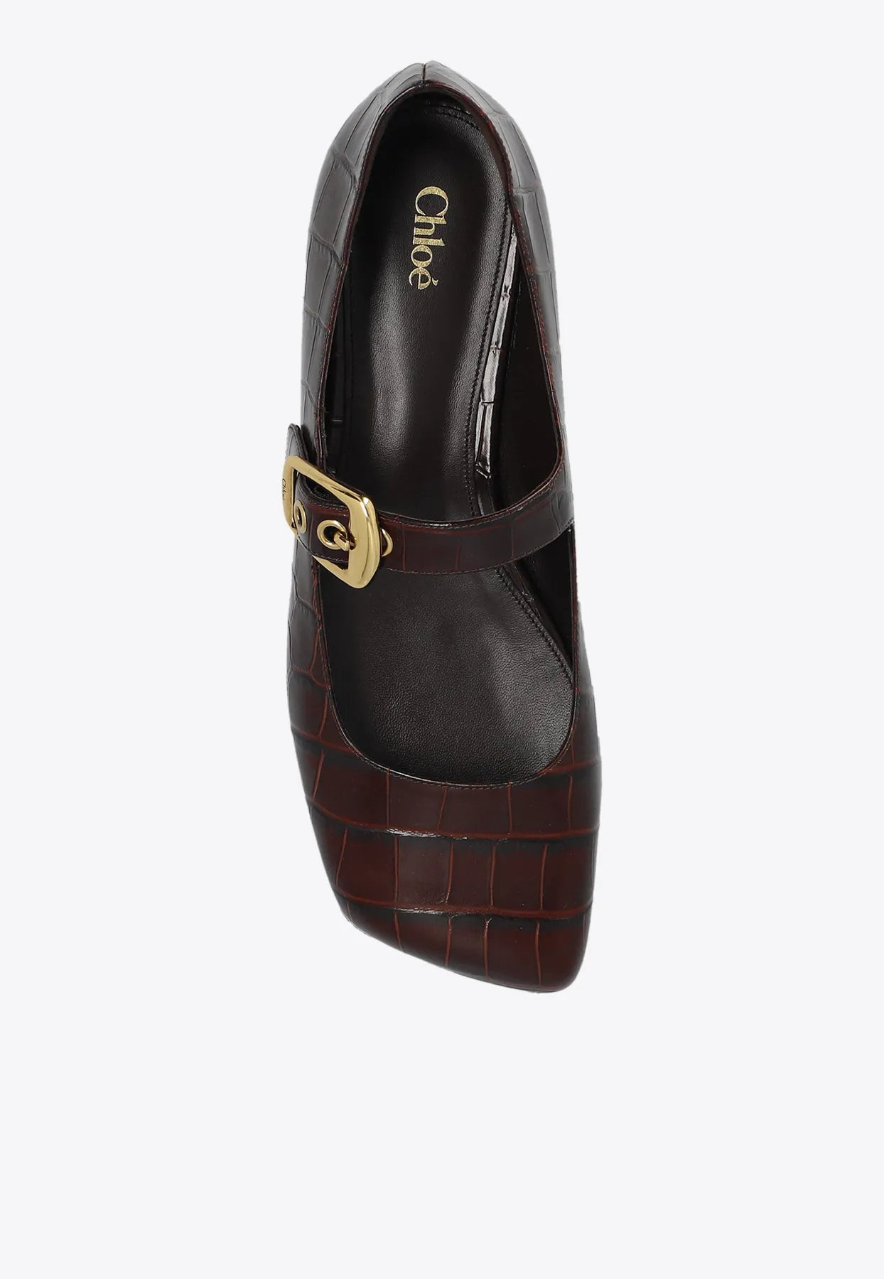 Polly Croc-Embossed Leather flats