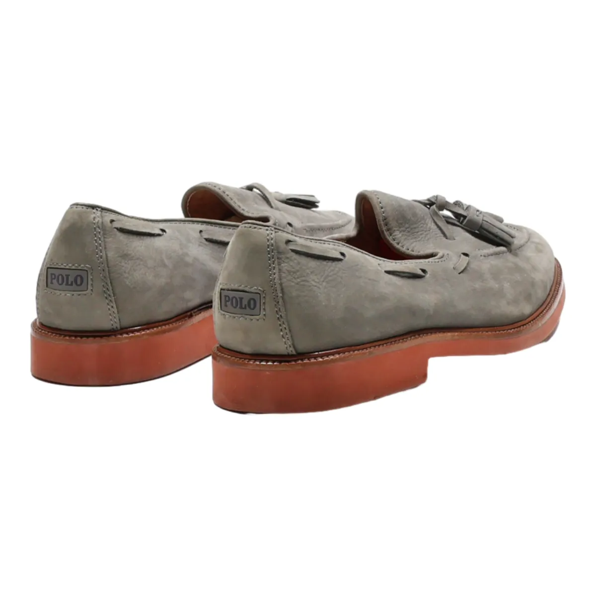 POLO RALPH LAUREN Loafer Shoes Grey Leather Mens UK 7
