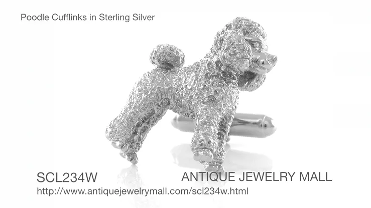 Poodle Cufflinks in Sterling Silver