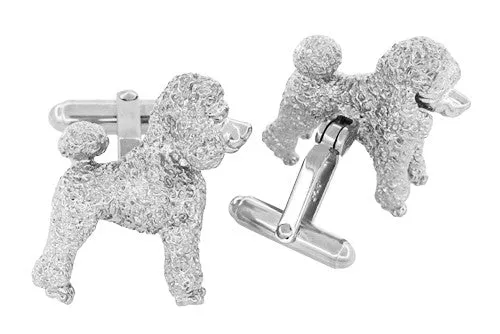 Poodle Cufflinks in Sterling Silver