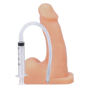 Pop N' Play Silicone Squirting Packer Dildo - Vanilla