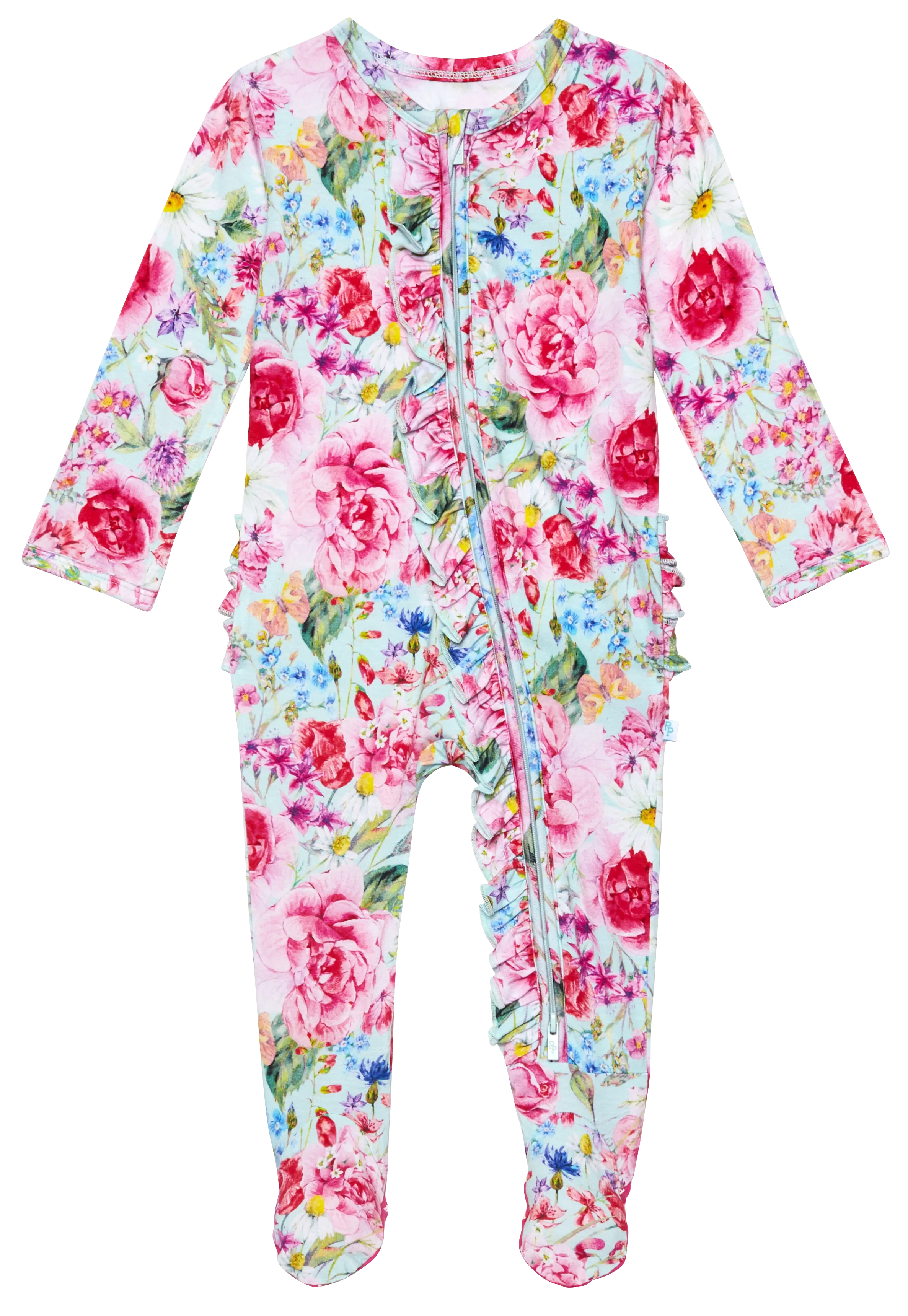Posh Peanut Alice Ruffled Zippered Footie